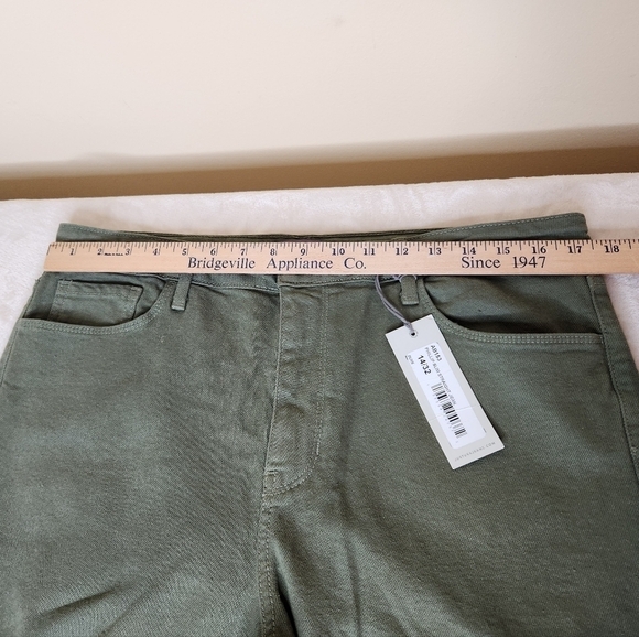 Just USA Phillip Slim Straight Jean Ragged Hem Olive Green Size 14/32 - Picture 3 of 12